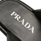 Prada Sandals 39 Black Cross Platform Leather — view 9