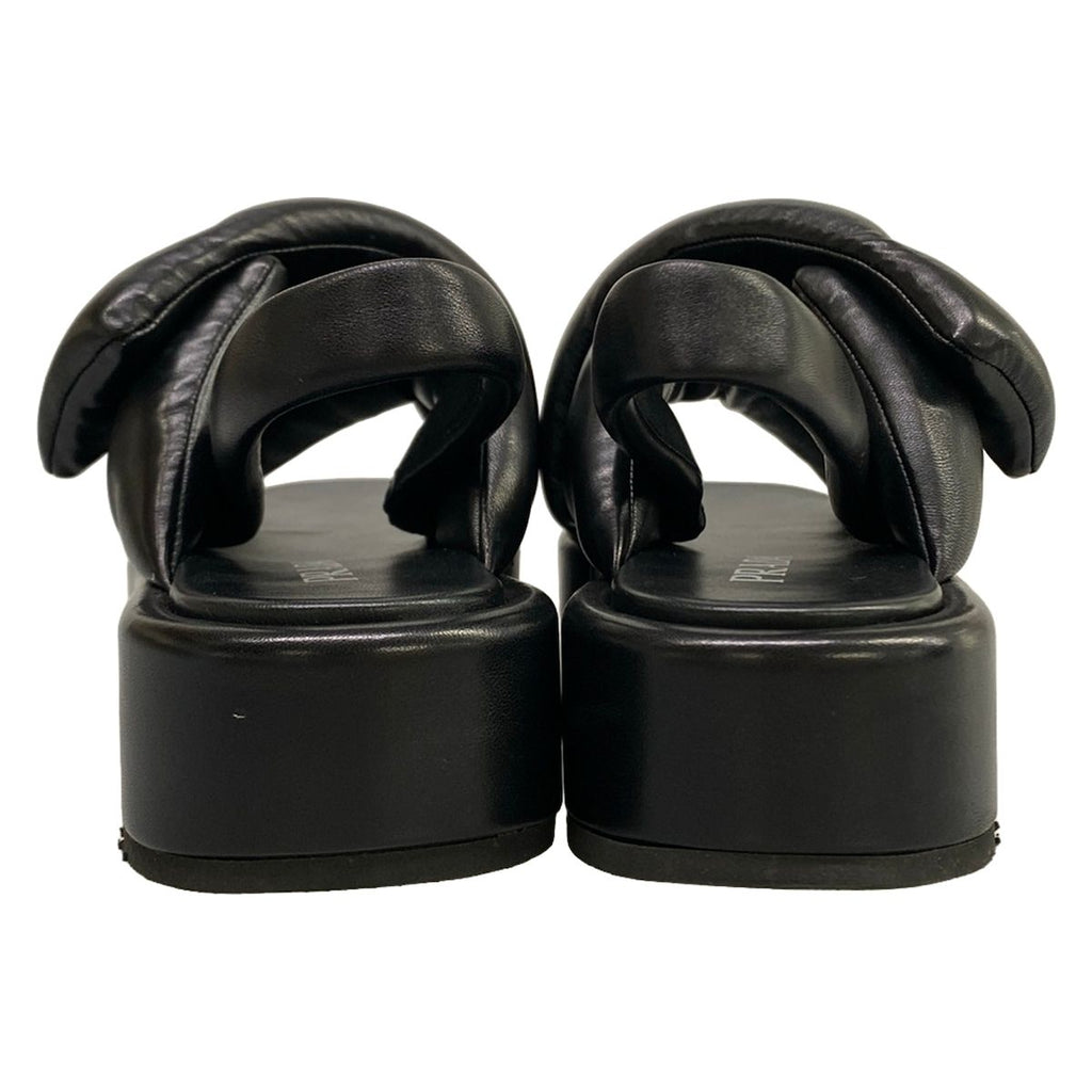 Prada Sandals 39 Black Cross Platform Leather — view 6