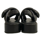 Prada Sandals 39 Black Cross Platform Leather — view 6