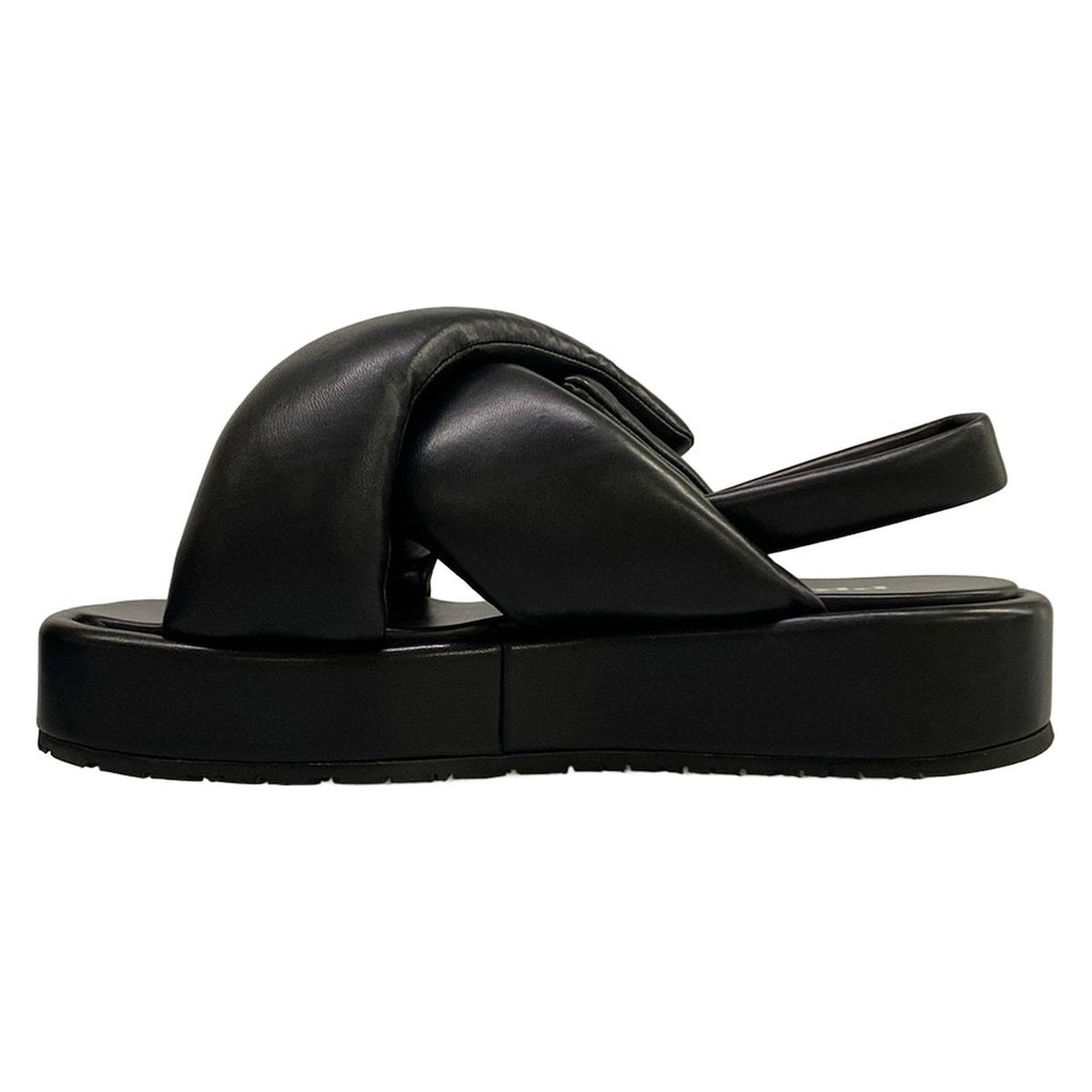 Prada Sandals 39 Black Cross Platform Leather — view 3