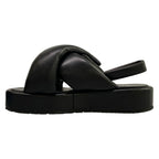 Prada Sandals 39 Black Cross Platform Leather — view 3