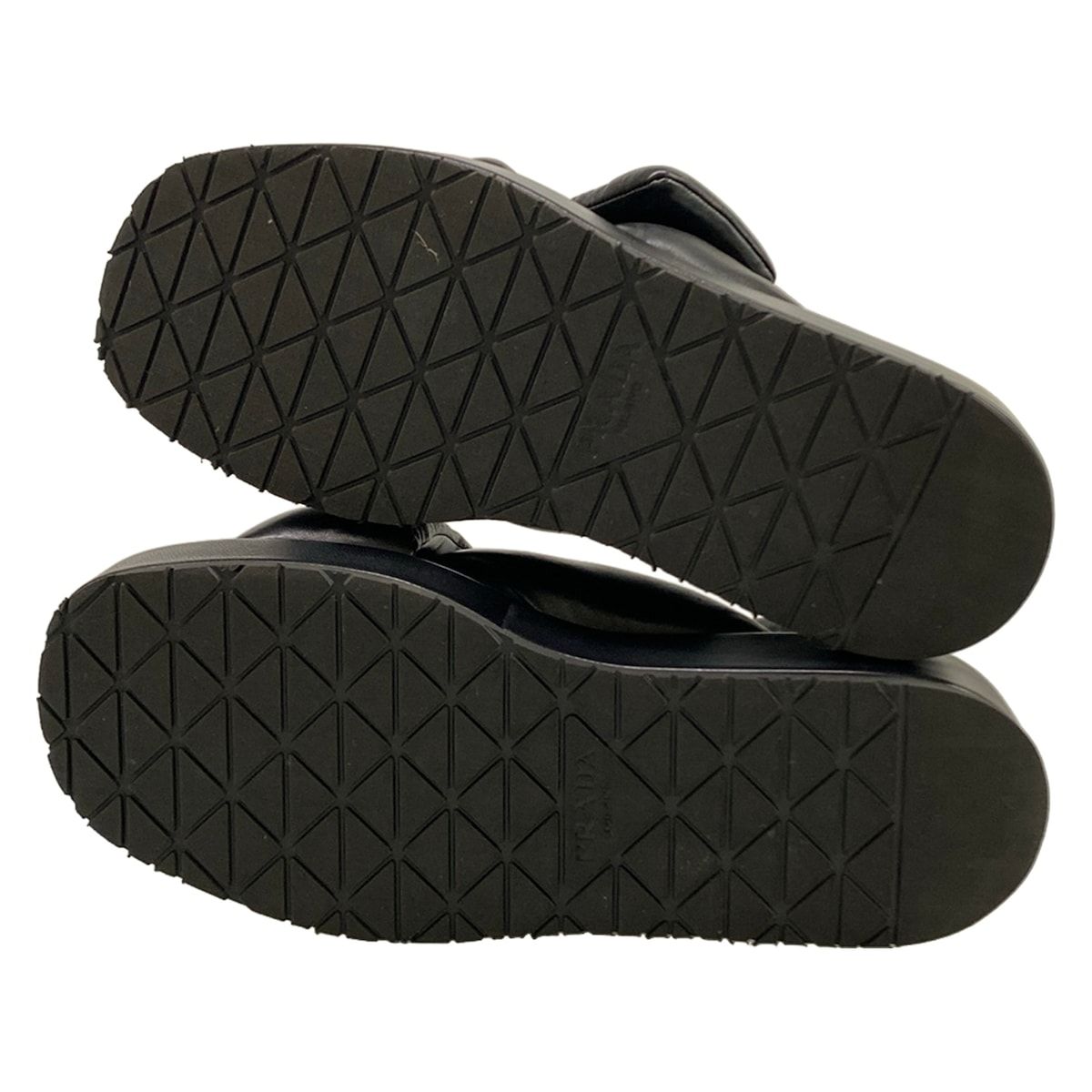 Prada Sandals 39 Black Cross Platform Leather — view 8