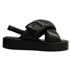 Prada Sandals 39 Black Cross Platform Leather — view 4