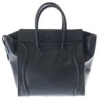 Celine Luggage Mini Handbag Black Leather Silver — view 2