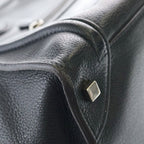 Celine Luggage Mini Handbag Black Leather Silver — view 6
