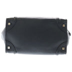 Celine Luggage Mini Handbag Black Leather Silver — view 4