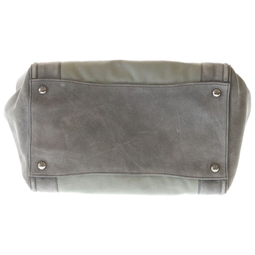 Prada 2-Way Shoulder Bag Gray Suede Canvas Silver — view 4