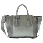 Prada 2-Way Shoulder Bag Gray Suede Canvas Silver — view 2