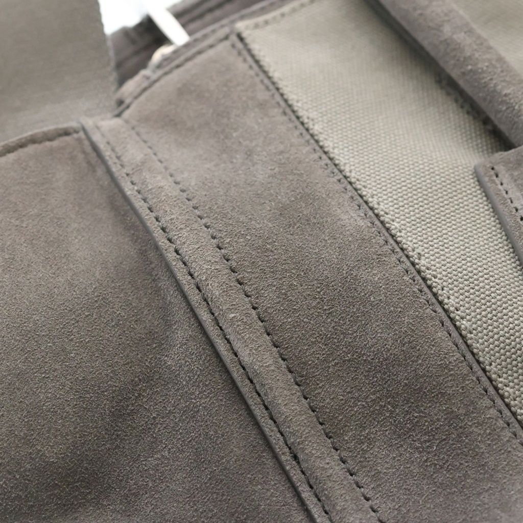 Prada 2-Way Shoulder Bag Gray Suede Canvas Silver — view 6
