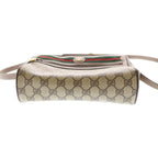 Gucci GG Supreme Shoulder Bag Brown Beige Leather Gold — view 4