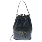 Prada Duet Baguette Bag Black Leather