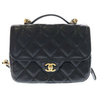 Chanel Quilted Backpack Black Caviar Leather Gold Plate