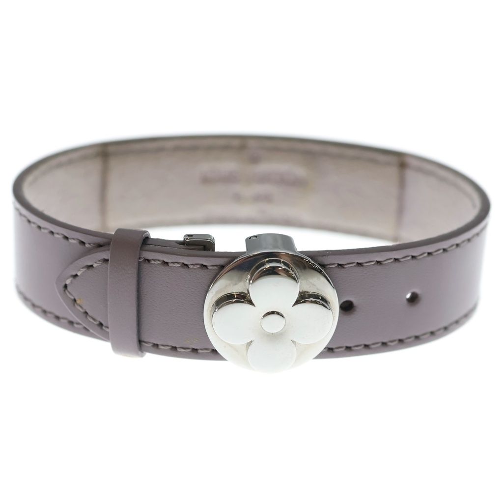 Louis Vuitton Bracelet Luck Monogram Flower Leather Silver Purple — view 4