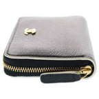 Chanel CC Logo Zip Coin Case Mini Wallet Black Leather Gold — view 3