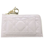 Dior Monsieur Cannage Fragment Case Card Coin Light Purple Leather Gold