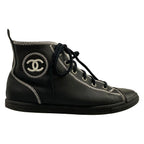 Chanel Sneakers Black High Cut Leather — view 4