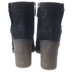 Chanel Short Boots CC Logo Turnlock Black Suede Leather — view 3