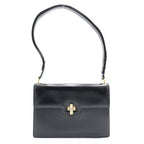 Gucci Turnlock Shoulder Bag Black Leather Gold