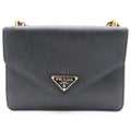 Prada Saffiano Leather Shoulder Bag Black