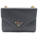 Prada Saffiano Leather Shoulder Bag Black