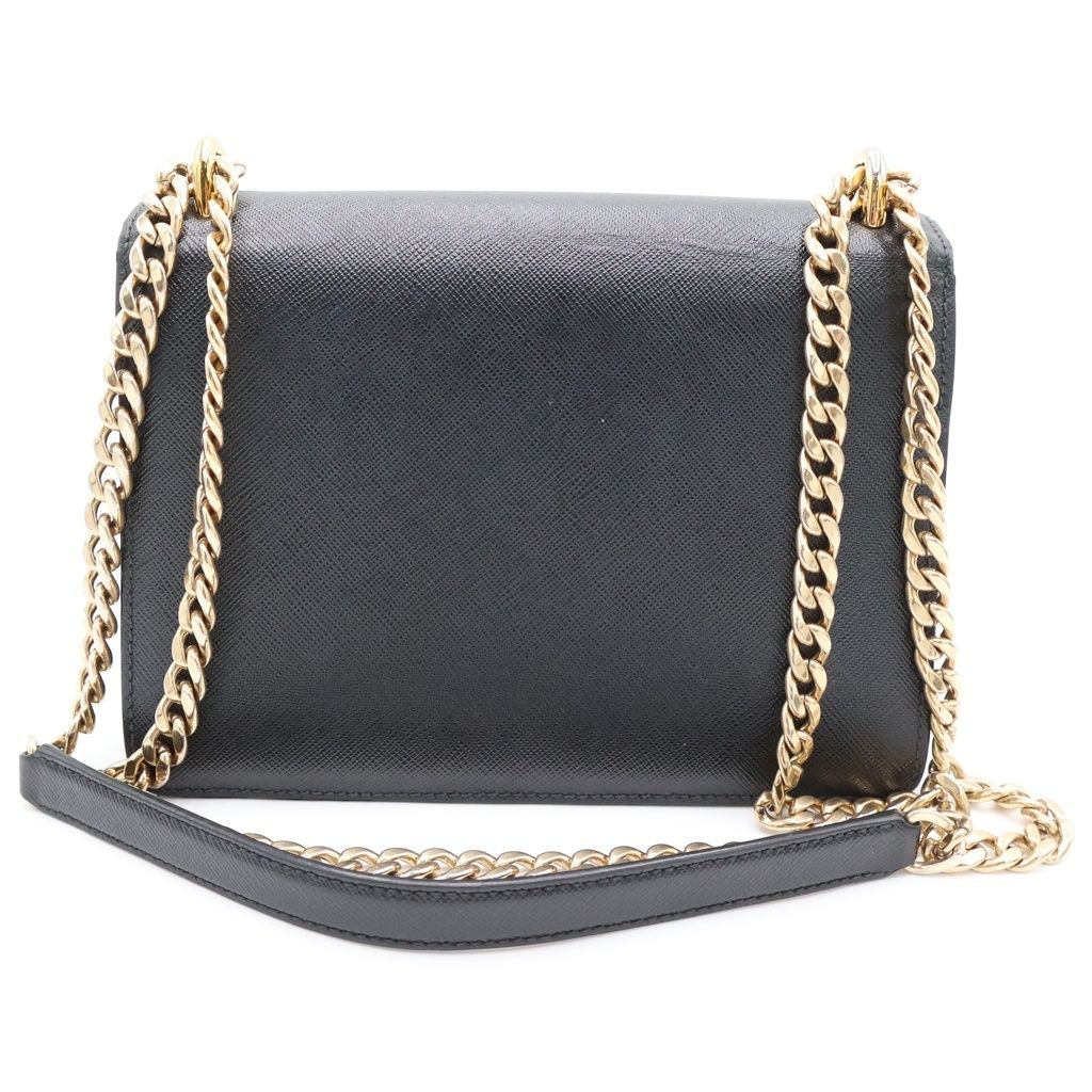 Prada Saffiano Leather Shoulder Bag Black — view 2