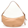 Prada Demil Large Cross Belt Bag Beige Leather Gold