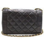 Chanel Diana 25 Chain Shoulder Bag Quilted Black Lambskin Gold — view 2