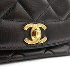 Chanel Diana 25 Chain Shoulder Bag Quilted Black Lambskin Gold — view 6