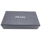 Prada Leather Zip Around Wallet Silver Black — view 6