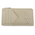 Louis Vuitton LV Aloe Gram Card Case Mini Wallet Light Green Khaki Leather