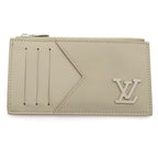 Louis Vuitton LV Aloe Gram Card Case Mini Wallet Light Green Khaki Leather
