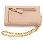 Prada Saffiano Chain Wallet Charm Leather Beige Gold — view 2