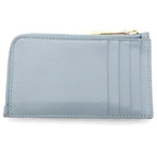 Dior Cannage Zip Fragment Case Card Holder Mini Wallet Light Blue Leather Gold — view 2