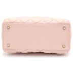 Dior Lady Cannage 2-Way Shoulder Bag Light Pink Lambskin Gold — view 4