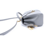 Celine 16 Saise Small 2-Way Mini Shoulder Bag Gray Leather Gold — view 3
