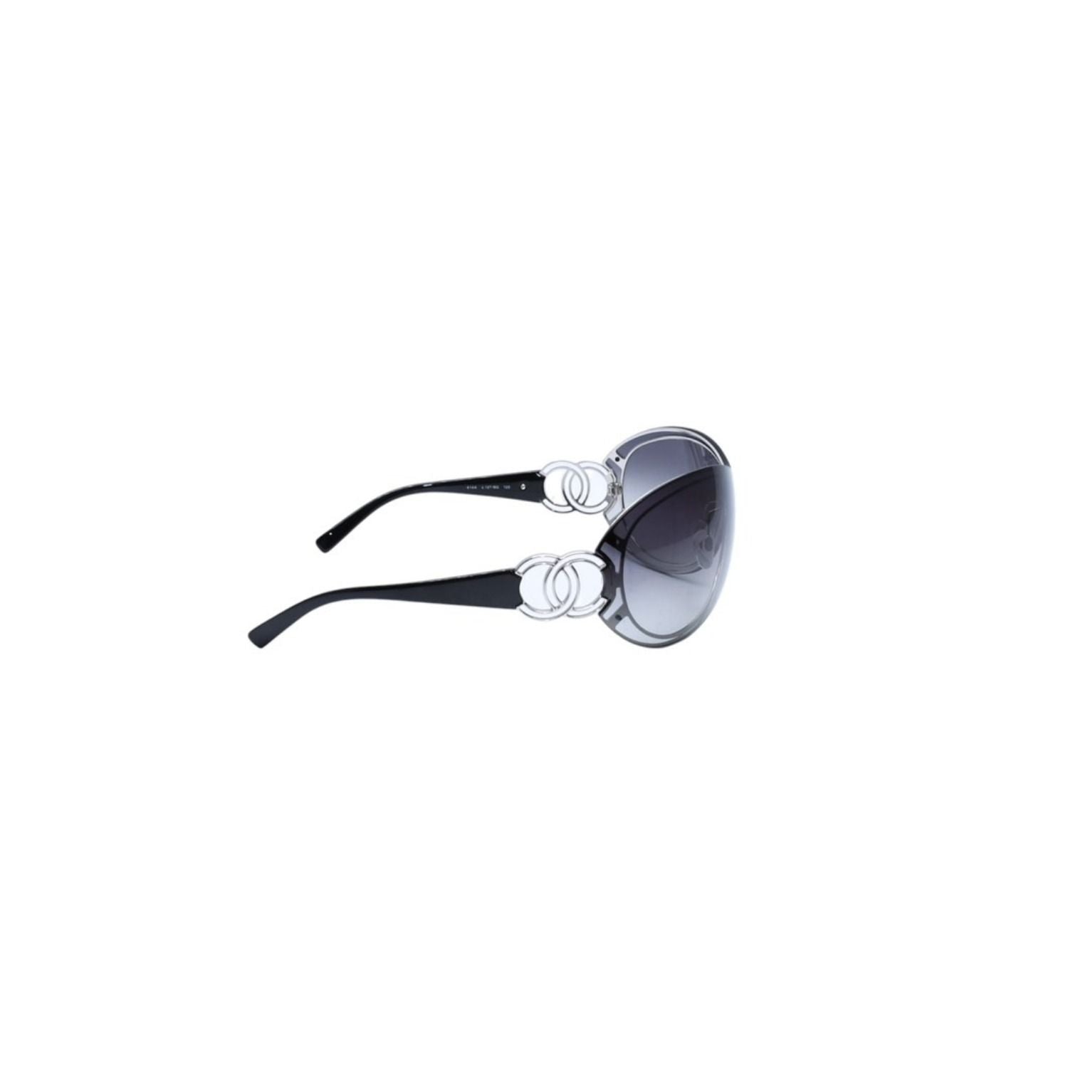 Chanel Shield Sunglasses Eyewear 125 CC Logo Black Silver — view 5