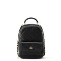 Chanel Quilted CC Logo Backpack Mini Caviar Leather 2-Way Shoulder Bag Black