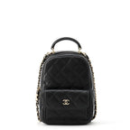 Chanel Quilted CC Logo Backpack Mini Caviar Leather 2-Way Shoulder Bag Black