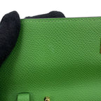 Hermes Kelly Wallet Long to Go Vert Yucca Gold — view 9