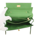 Hermes Kelly Wallet Long to Go Vert Yucca Gold — view 5
