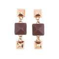 Hermes Earrings Disco Faubourg Bordeaux Pink Gold Swift Metal