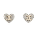 Chanel Earrings CC Logo Rhinestone