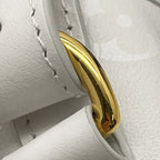Louis Vuitton Shoulder Bag Leather Monogram Petit Noe White — view 9