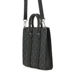 Louis Vuitton Monogram Eclipse Sac Plat Cross Bag 2-Way Shoulder Bag Black — view 2