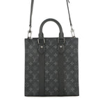 Louis Vuitton Monogram Eclipse Sac Plat Cross Bag 2-Way Shoulder Bag Black