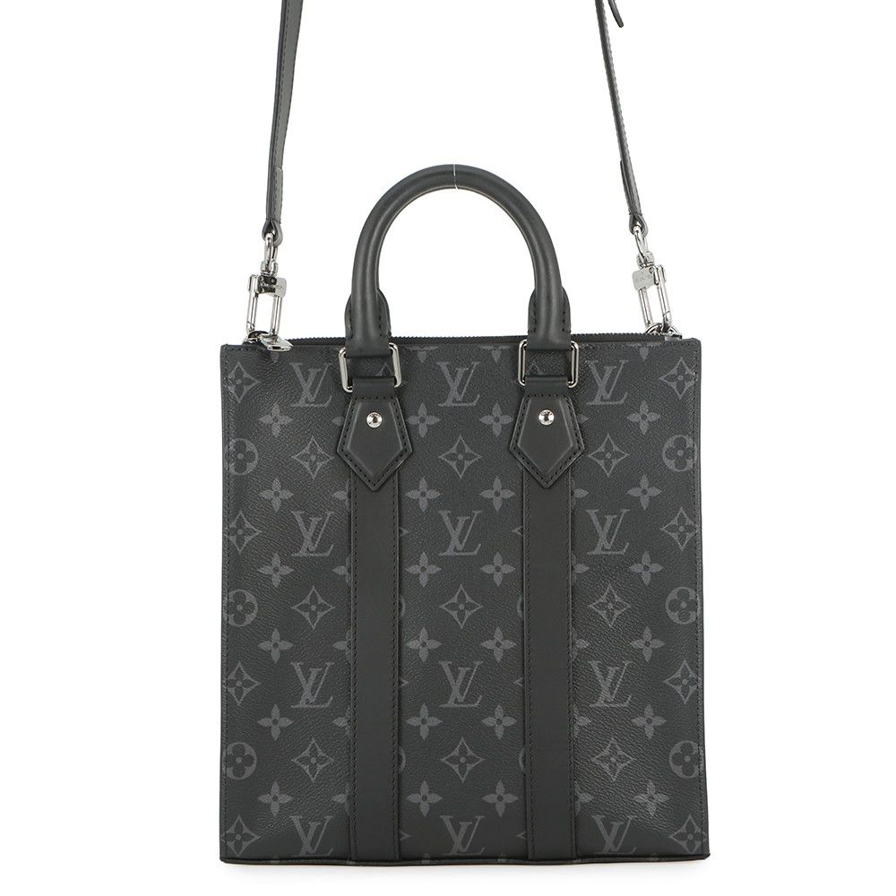 Louis Vuitton Monogram Eclipse Sac Plat Cross Bag 2-Way Shoulder Bag Black