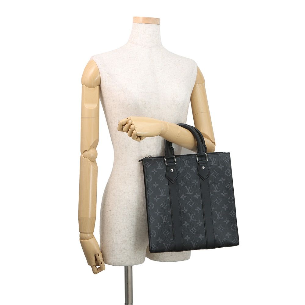 Louis Vuitton Monogram Eclipse Sac Plat Cross Bag 2-Way Shoulder Bag Black — view 4