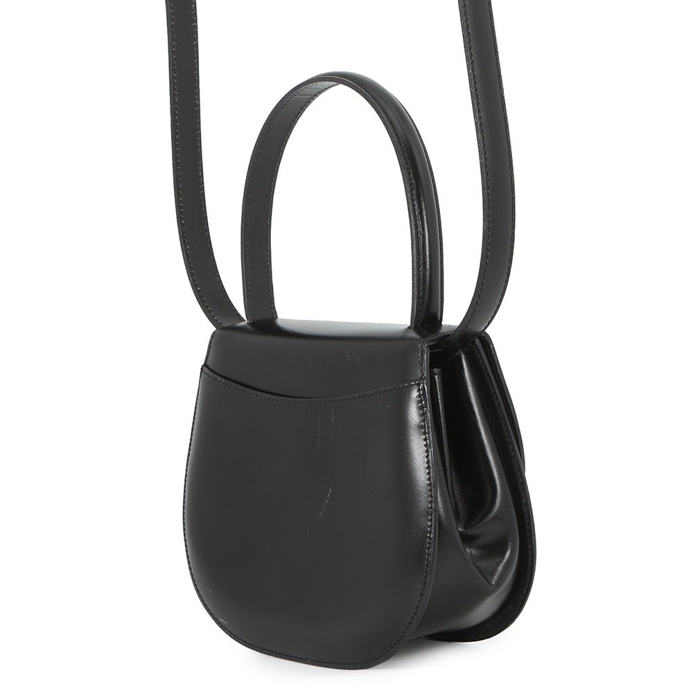 Celine Vintage Leather 2-Way Shoulder Bag Black — view 2