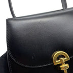 Celine Vintage Leather 2-Way Shoulder Bag Black — view 7
