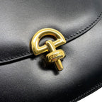 Celine Vintage Leather 2-Way Shoulder Bag Black — view 9